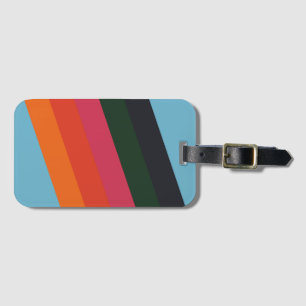 Retro Streifen farbenfroh gestreifter 70er 80er De Gepäckanhänger