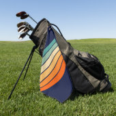 Retro Streifen farbenfroh gestreifter 70er 80er De Golfhandtuch (Gras)