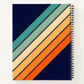 Retro Streifen farbenfroh gestreifter 70er 80er De Notizblock (Rückseite)