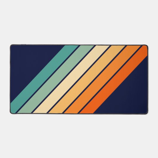 Retro Streifen farbenfroh gestreifter 70er 80er De Schreibtischunterlage (Vorderseite)