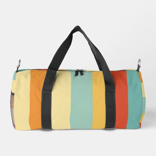 Retro-Streifen-Farbmuster Duffle Bag (Rückseite)