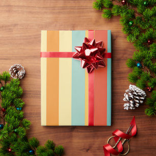 Retro-Streifen-Farbmuster Geschenkpapier