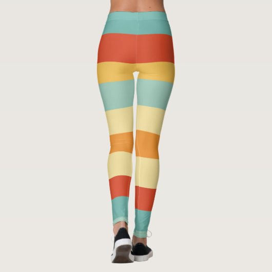Retro-Streifen-Farbmuster Leggings (Rückseite)