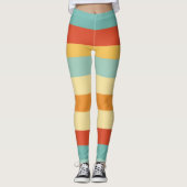 Retro-Streifen-Farbmuster Leggings (Vorderseite)