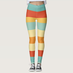 Retro-Streifen-Farbmuster Leggings