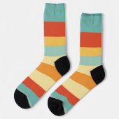 Retro-Streifen-Farbmuster Socken (Linkes Detail)