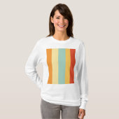 Retro-Streifen-Farbmuster T-Shirt (Vorne ganz)