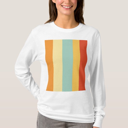 Retro-Streifen-Farbmuster T-Shirt (Vorderseite)