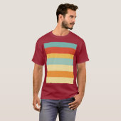 Retro-Streifen-Farbmuster T-Shirt (Vorne ganz)