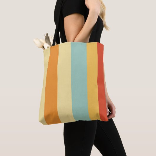 Retro-Streifen-Farbmuster Tasche (Von Nahem)