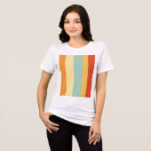 Retro-Streifen-Farbmuster Tri-Blend Shirt (Vorderseite voll)
