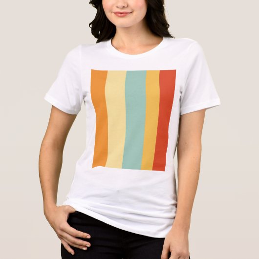 Retro-Streifen-Farbmuster Tri-Blend Shirt (Vorderseite)