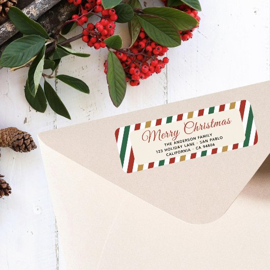 Retro-Streifen Frohe Weihnachten Skript Rücksendea