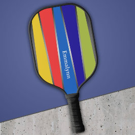 Retro Streifen fünf Farben farbig Pickleball Schläger