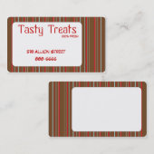 Retro Streifen gerundeter Rahmen Visitenkarte (Vorne/Hinten)