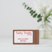 Retro Streifen gerundeter Rahmen Visitenkarte (Stehend Vorderseite)