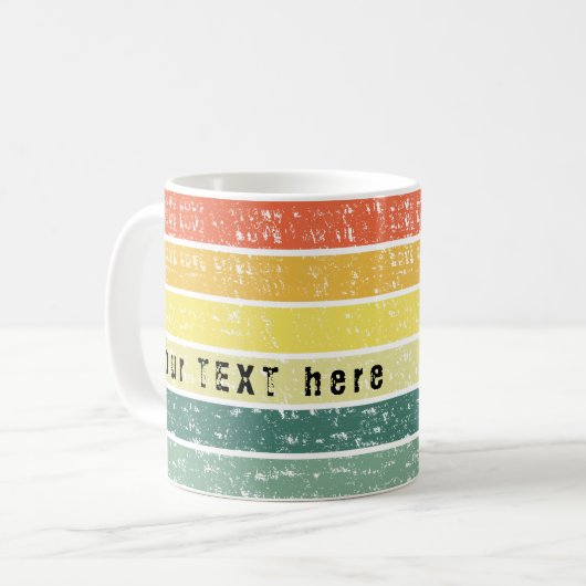 Retro Streifen gestört, individueller Strand Kaffeetasse (Vorderseite Links)