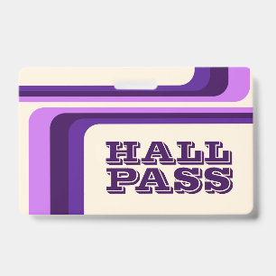 Retro-Streifen-Hall-Pass für Lehrer-Lanyard-Abzeic Ausweis
