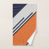 Retro Streifen in blauem Orange Badhandtuch Set (Handtuch)
