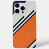 Retro Streifen in blauem Orange Case-Mate iPhone Hülle (Rückseite)