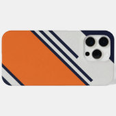Retro Streifen in blauem Orange Case-Mate iPhone Hülle (Rückseite (Horizontal))