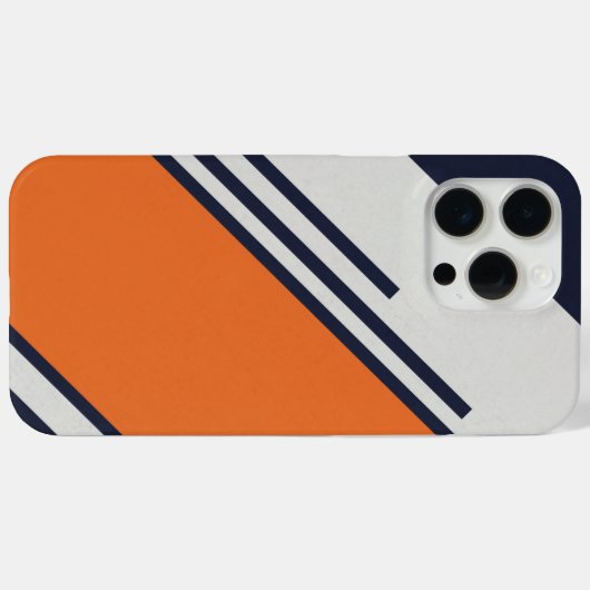 Retro Streifen in blauem Orange Case-Mate iPhone Hülle (Rückseite (Horizontal))