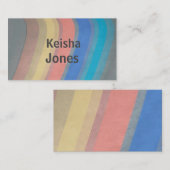 Retro-Streifen in sanften Farben auf grauem Design Visitenkarte (Vorne/Hinten)