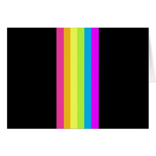 Retro Streifen Leere Karten (Schwarz & Neon Multi) (Vorderseite (Horizontal))