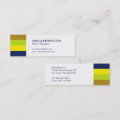 Retro Streifen Marine kreative beruflich kleine Mini Visitenkarte (Vorne/Hinten)