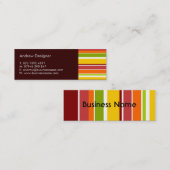 Retro Streifen-MiniVisitenkarte Mini Visitenkarte (Vorne/Hinten)