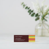 Retro Streifen-MiniVisitenkarte Mini Visitenkarte (Stehend Vorderseite)