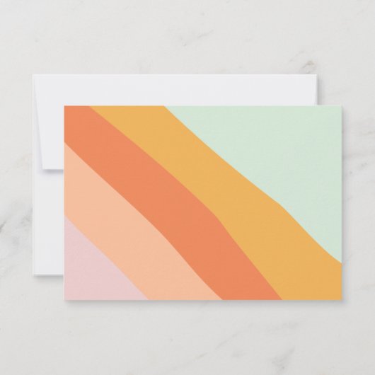 Retro Streifen Minze Korallenpfirsichpfirsichs Cus Dankeskarte (Rückseite)