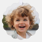 Retro Streifen mit Foto - Peace Liebe Joy Green Ornament Karte (Vorderseite)