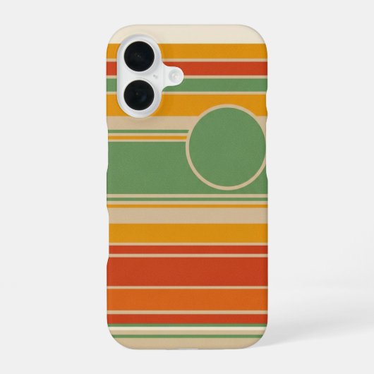 Retro-Streifen mit Kreis iPhone 16 Hülle (Rückseite)