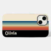 Retro-Streifen mit personalisiertem Namen Case-Mate iPhone Hülle (Rückseite (Horizontal))