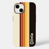 Retro-Streifen mit personalisiertem Namen Case-Mate iPhone Hülle (Rückseite)