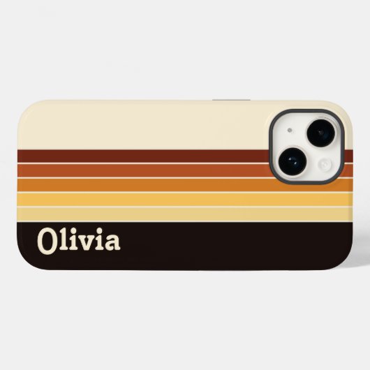 Retro-Streifen mit personalisiertem Namen Case-Mate iPhone Hülle (Rückseite (Horizontal))