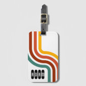Retro Streifen Mitte des Jahrhunderts modern Gepäckanhänger (Vorderseite Vertikal)
