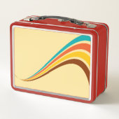 Retro-Streifen-Monogramm der 1970er Jahre Metall Brotdose (Rückseite)