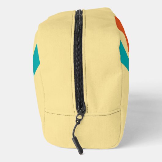 Retro-Streifen-Monogramm der 1970er Jahre Waschbeutel (Rechts)