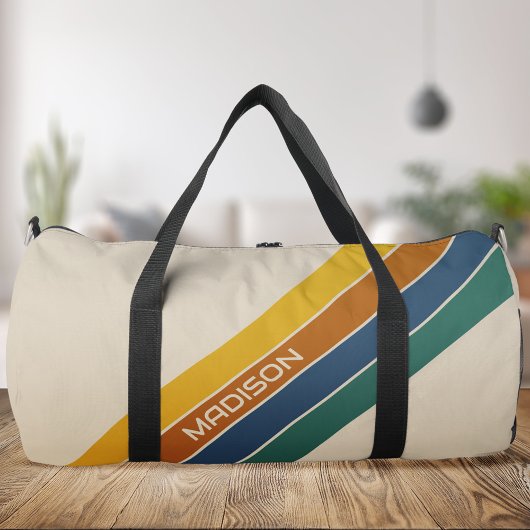 Retro-Streifen-Monogramm Duffle Bag