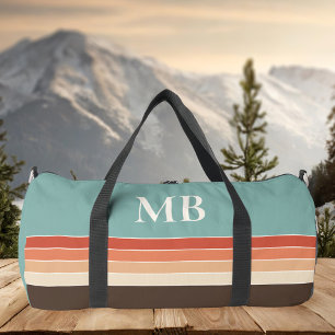 Retro-Streifen-Monogramm Duffle Bag