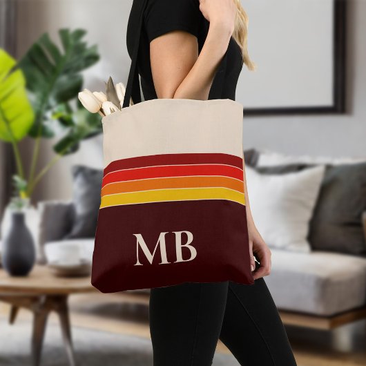Retro-Streifen-Monogramm Tasche