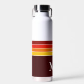 Retro-Streifen-Monogramm Trinkflasche (Vorne)