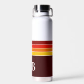 Retro-Streifen-Monogramm Trinkflasche (Rückseite)