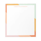 Retro Streifen Orange Minze Pastell Personalisiert Notizblock (Vorderseite)