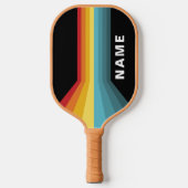 Retro Streifen Personalisiert Pickleball Schläger (Vorderseite)