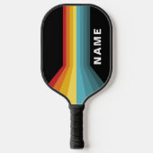 Retro Streifen Personalisiert Pickleball Schläger (Vorderseite)