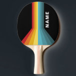Retro Streifen Personalisiert Tischtennis Schläger<br><div class="desc">Personalisierte Retro-Streifen Typografie</div>