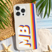 Retro-Streifen Personalisiertes Initial-Monogramm Case-Mate iPhone Hülle